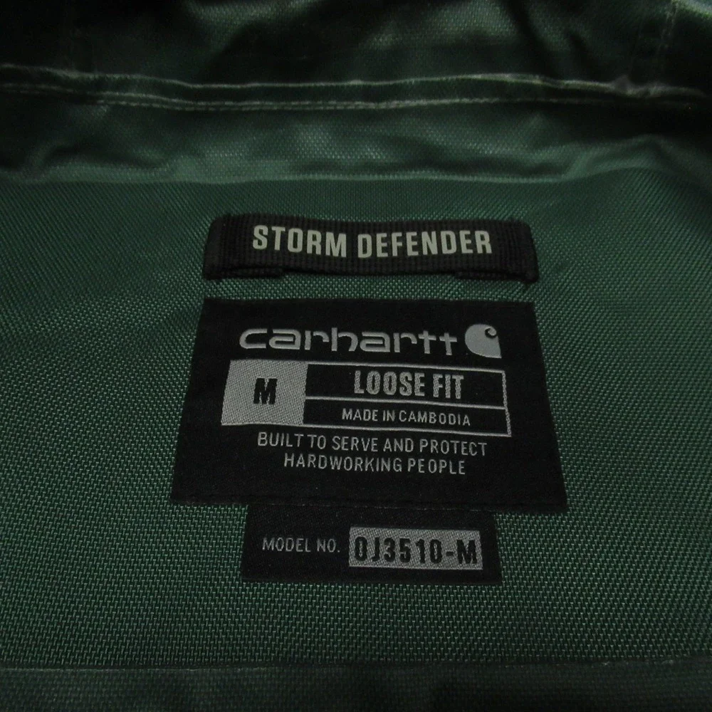 Carhartt Jacket Mens Medium Green Storm Defender Loose Fit Hooded Midweight Work
